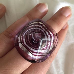 Purple Venetian Glass Ring